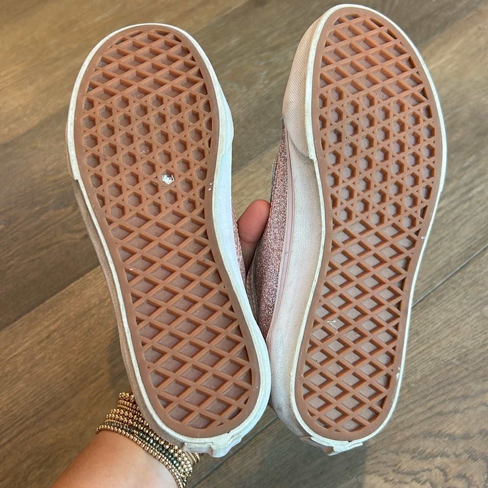 Vans Old Skool Pink Glitter Sneakers | Girls Size 3 - Picture 9 of 12